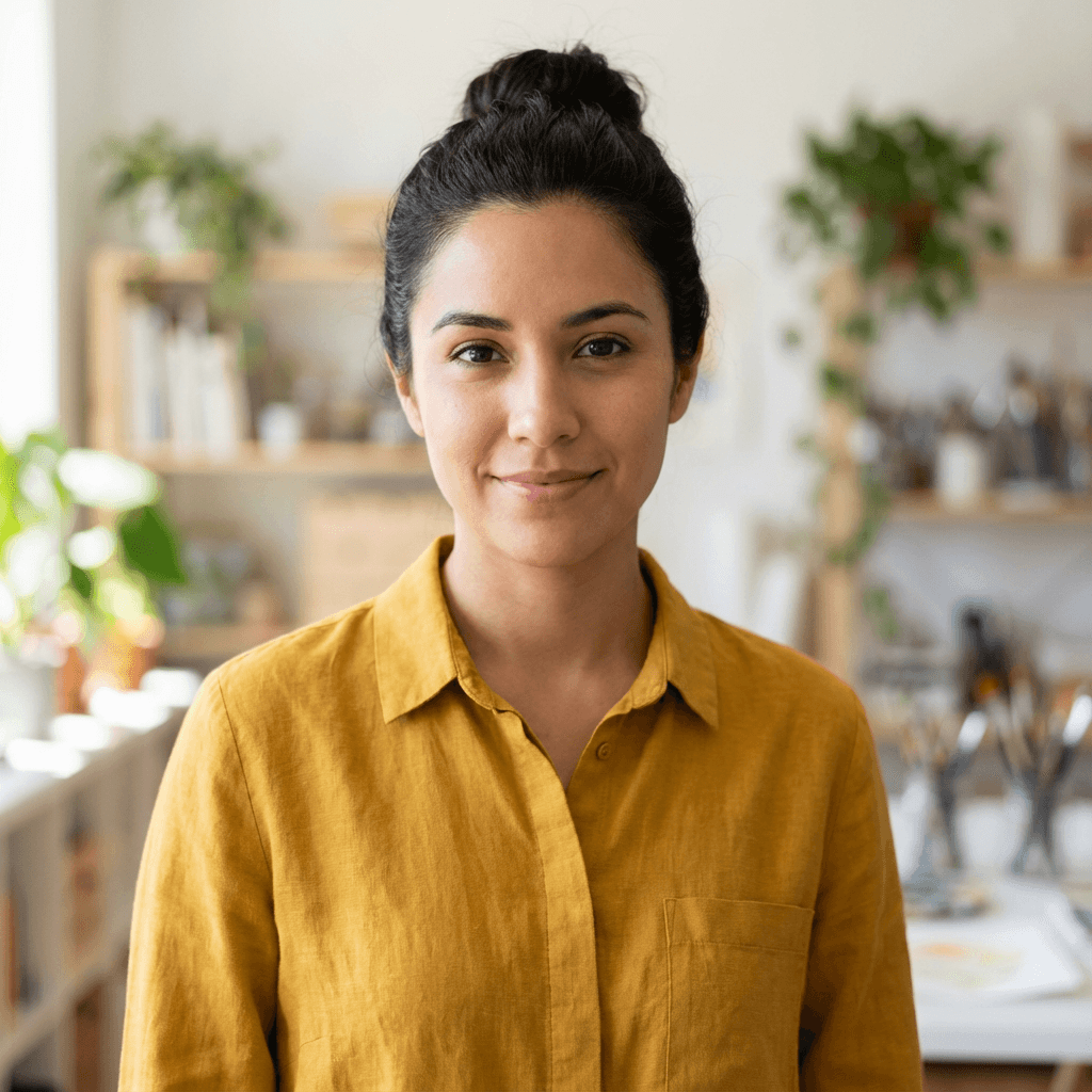 Trademark paralegal in business attire